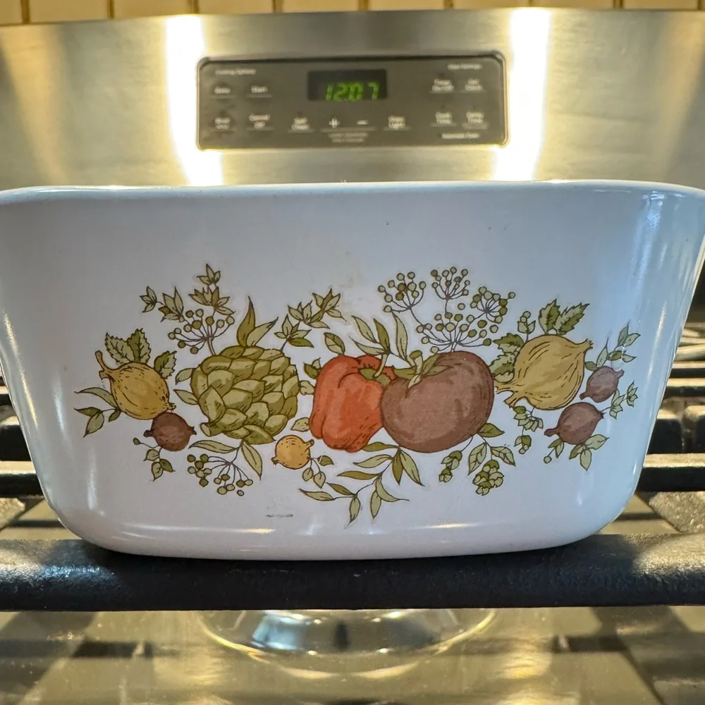 Vintage Stamped Corning Ware Spice Of Life Petite Casserole Dish